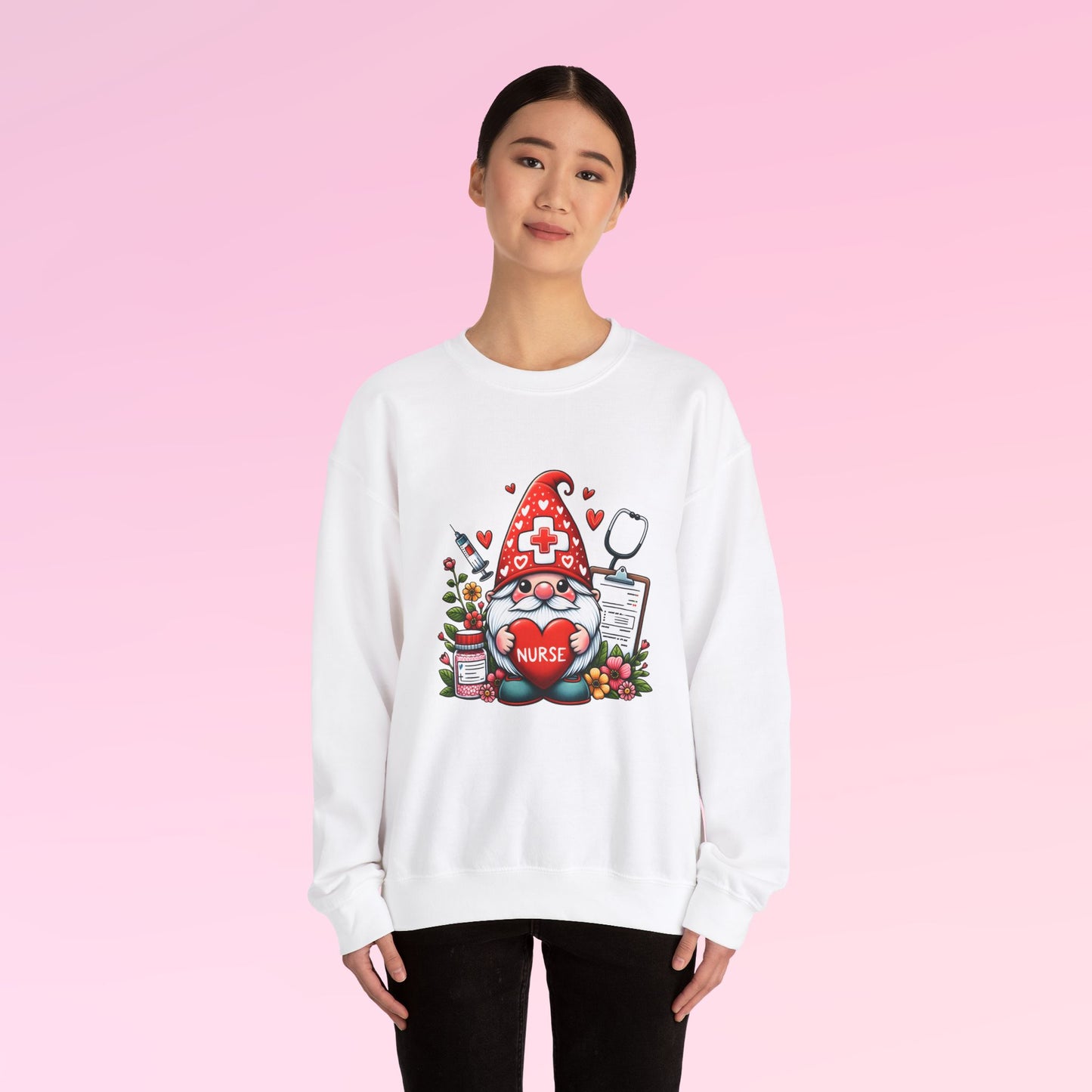 Valentine Gnome Nurse Sweatshirt