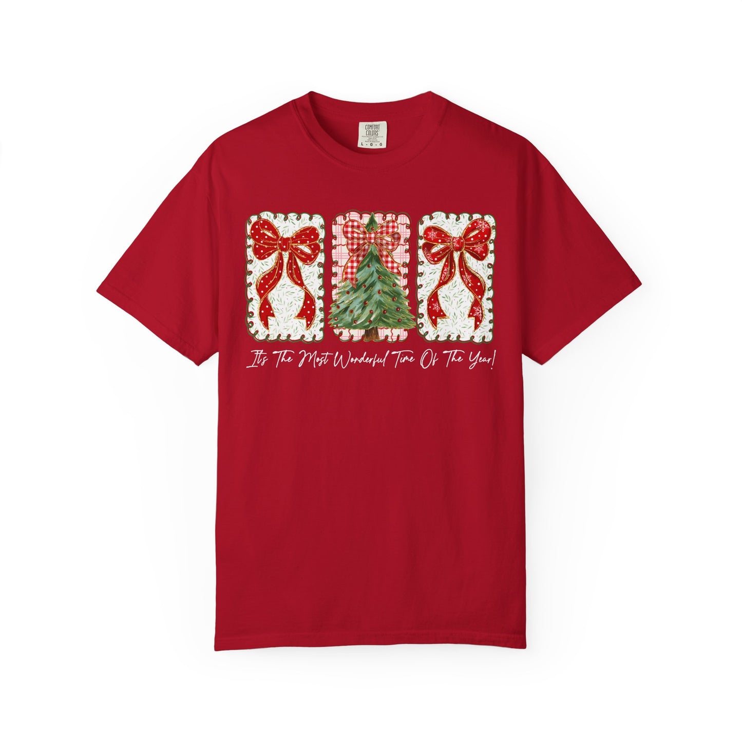 Christmas Tree & Bows T-Shirt — Festive Holiday Graphic Tee