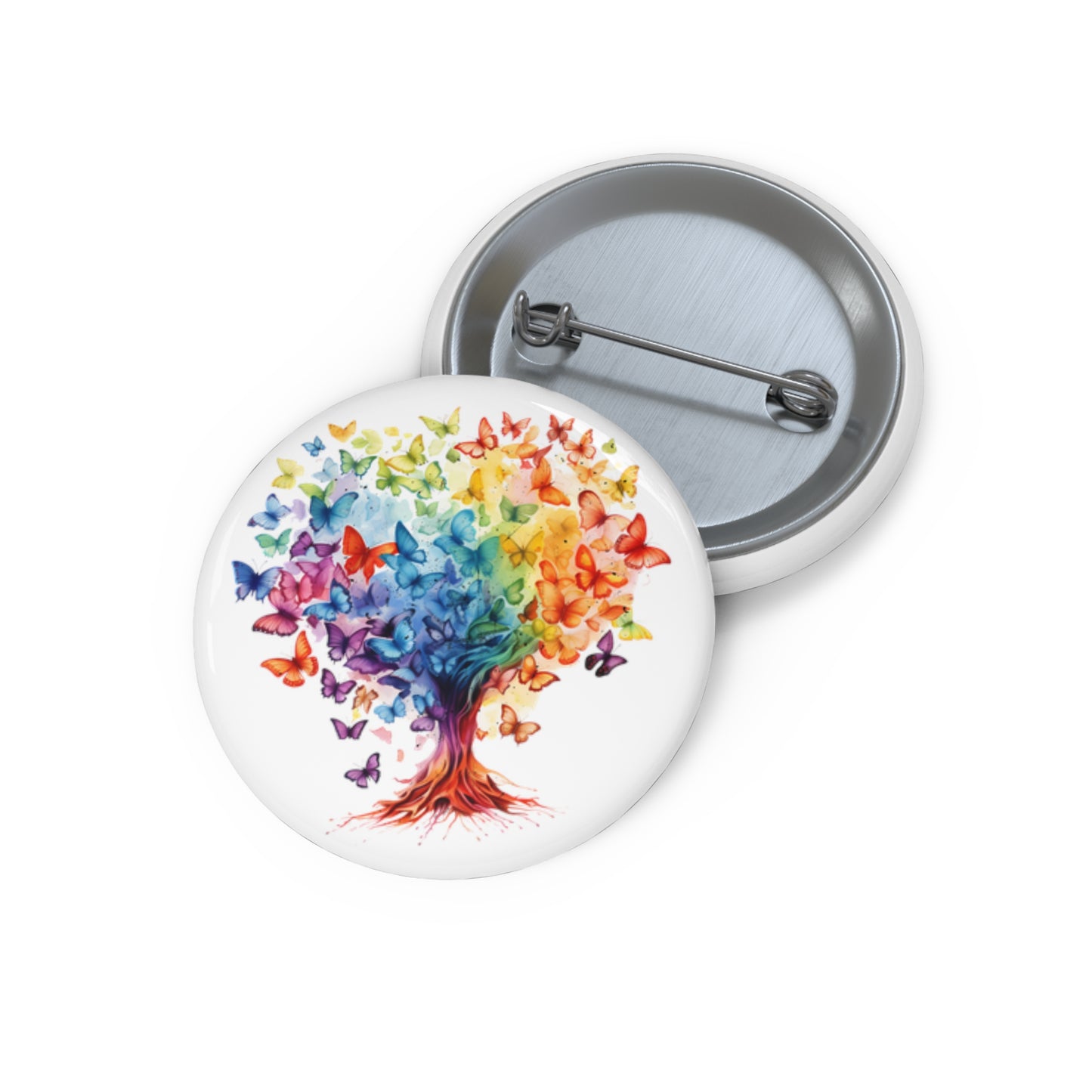 Autism Awareness Hearts Tree Pin Buttons