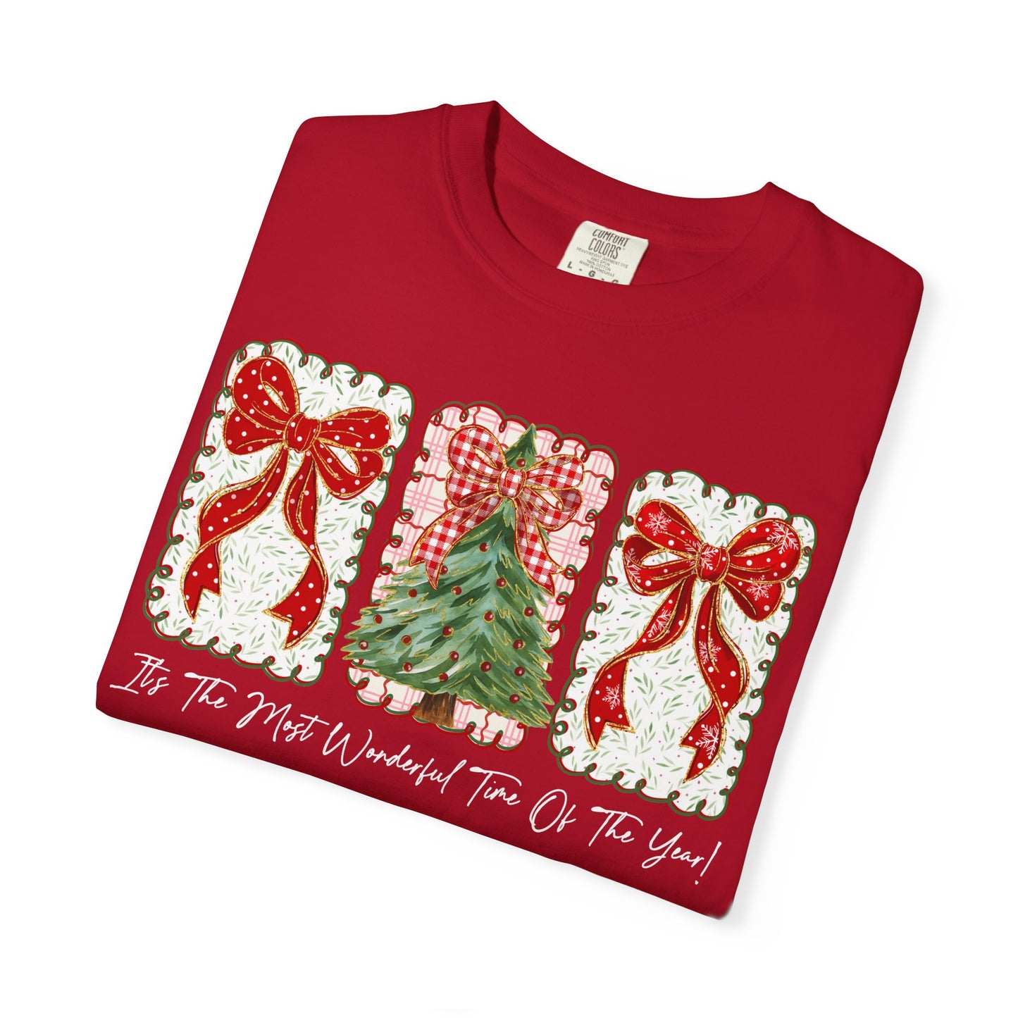 Christmas Tree & Bows T-Shirt — Festive Holiday Graphic Tee