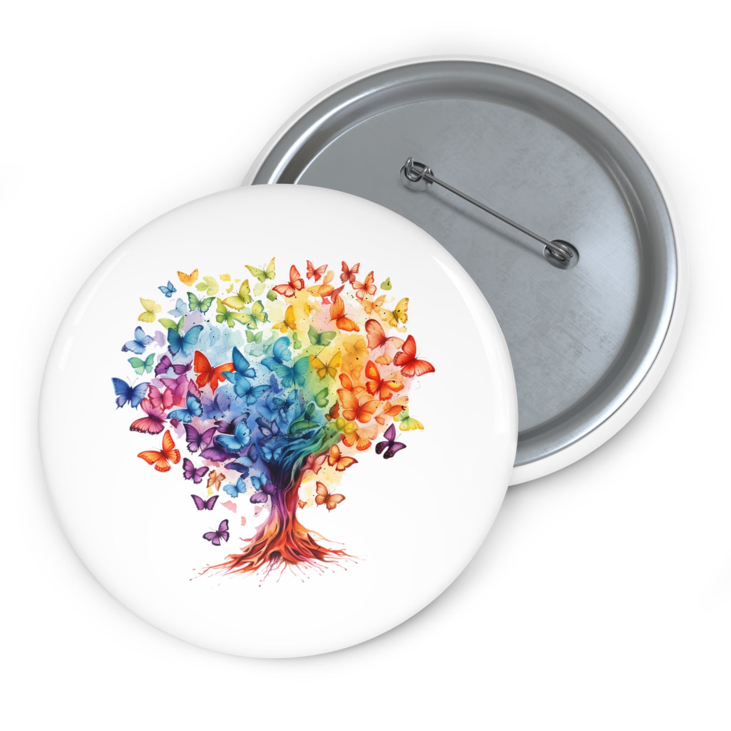 Autism Awareness Hearts Tree Pin Buttons
