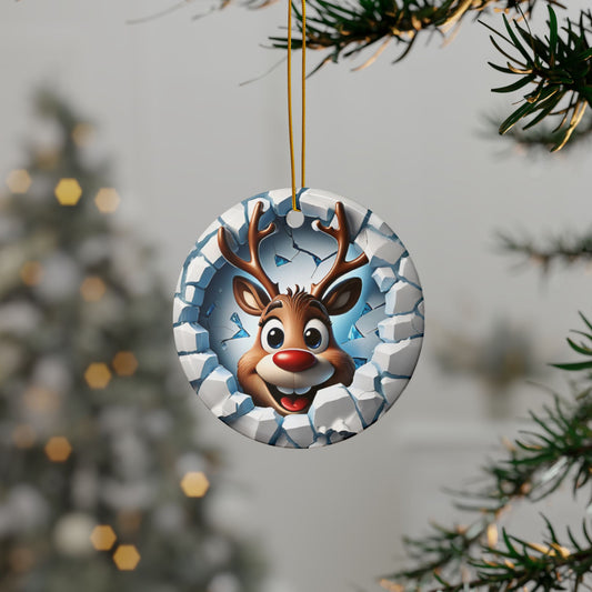 Christmas Reindeer Ceramic Ornaments