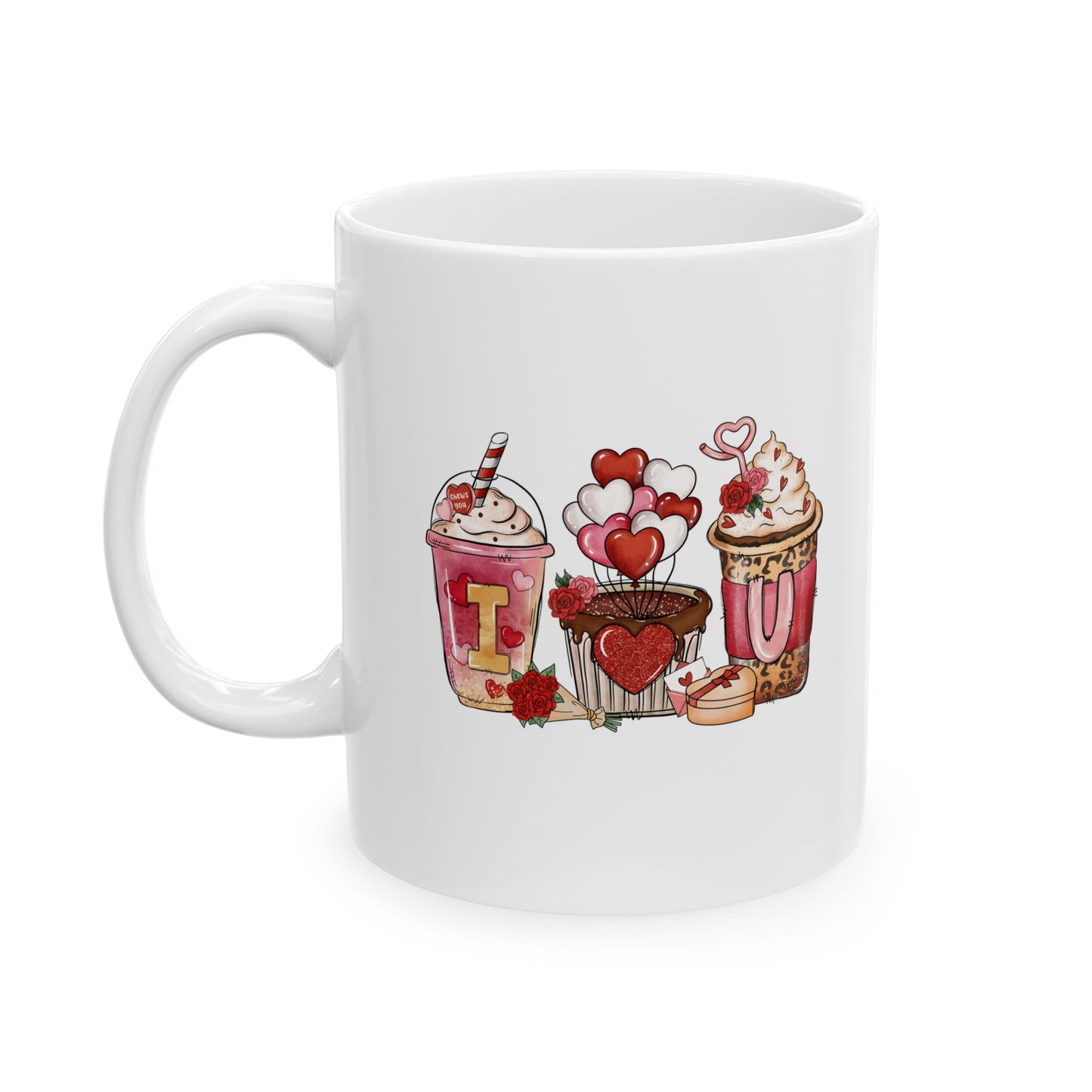 I ♥ You" Iced Coffee & Muffin Valentine's Mug