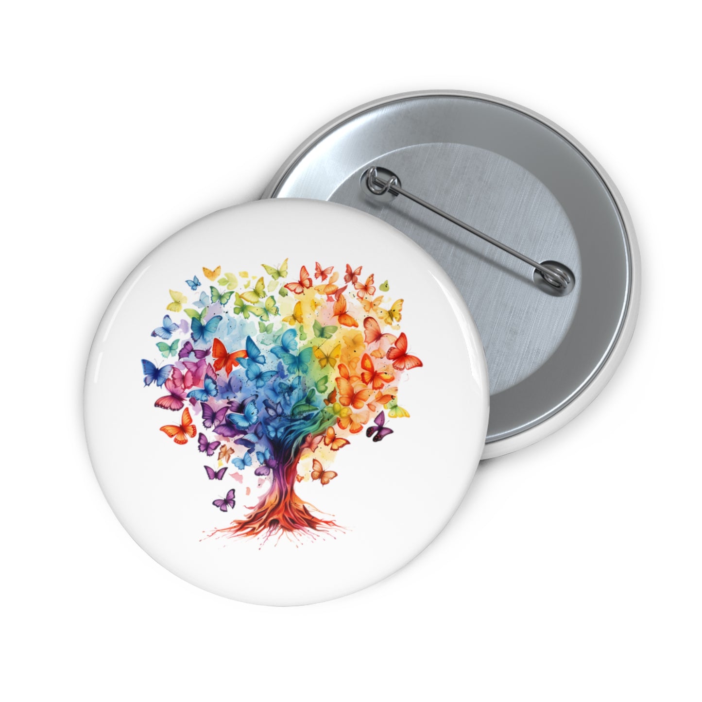 Autism Awareness Hearts Tree Pin Buttons