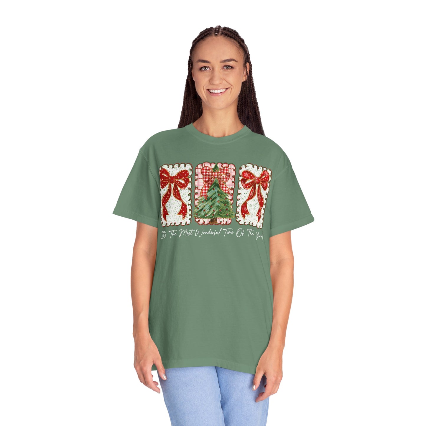 Christmas Tree & Bows T-Shirt — Festive Holiday Graphic Tee