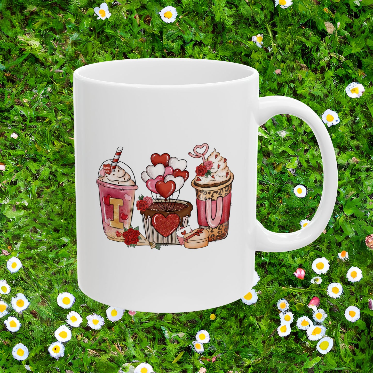 I ♥ You" Iced Coffee & Muffin Valentine's Mug