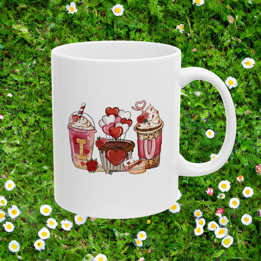 I ♥ You" Iced Coffee & Muffin Valentine's Mug