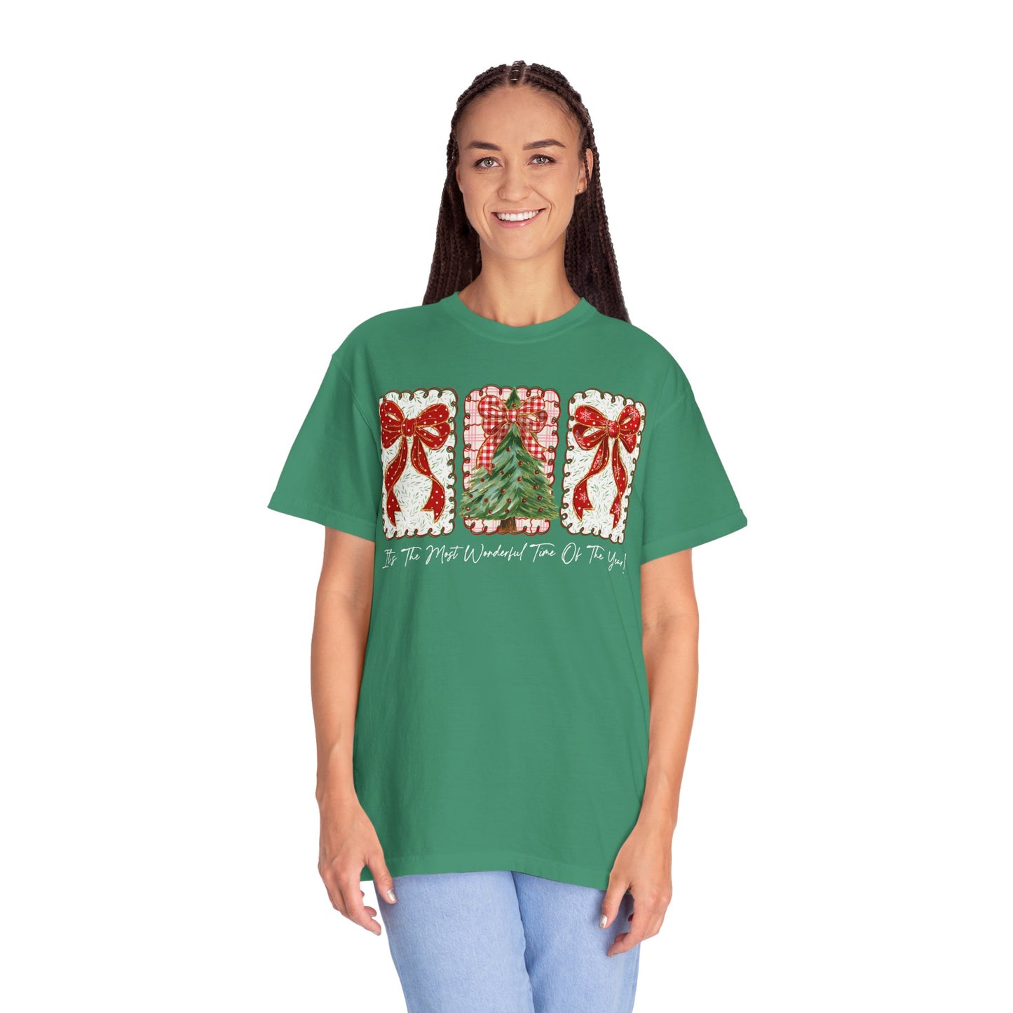 Christmas Tree & Bows T-Shirt — Festive Holiday Graphic Tee
