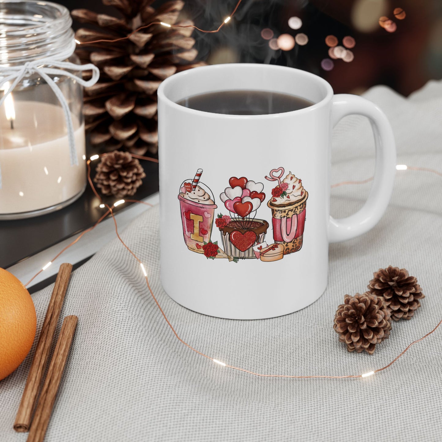 I ♥ You" Iced Coffee & Muffin Valentine's Mug